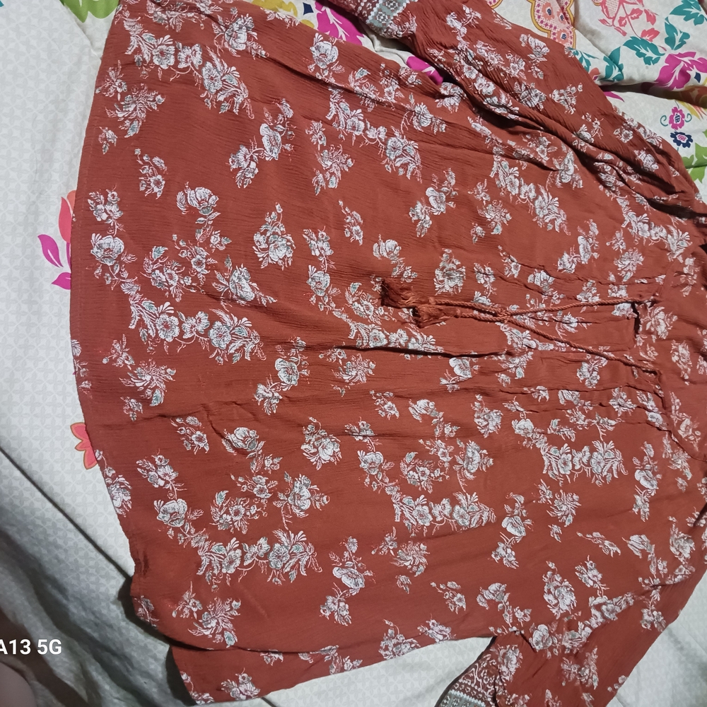 Sonoma Rust Floral Blouse